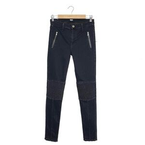 Hudson Jeans Stark Moto Pant Skinny Blue Wild Dark Wash Blue Size 28 (6) New NWT